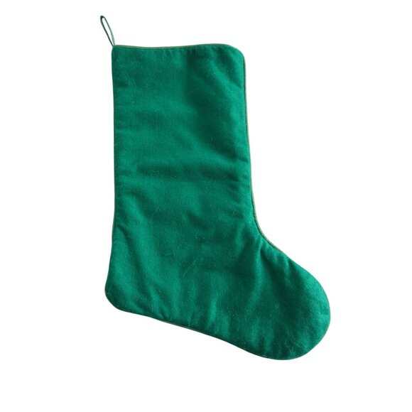 Vintage Embroidered Finished Christmas Stocking Girl Doll Teddy Bear Santa GUC - Picture 2 of 16